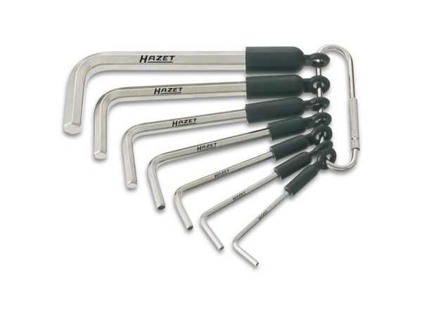 Hazet Unbrako Kulmaruuvimeisselisarja 2 mm, 3 mm, 4 mm, 5 mm, 6 mm, 7 mm, 8 mm 7 kpl
