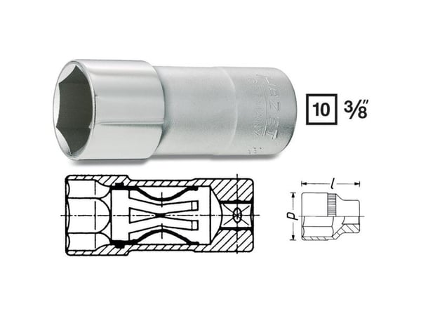 HAZET 880KF, Stikkontakt, 3/8", Metrisk, 1 hoder, 13/16", 2,5 cm