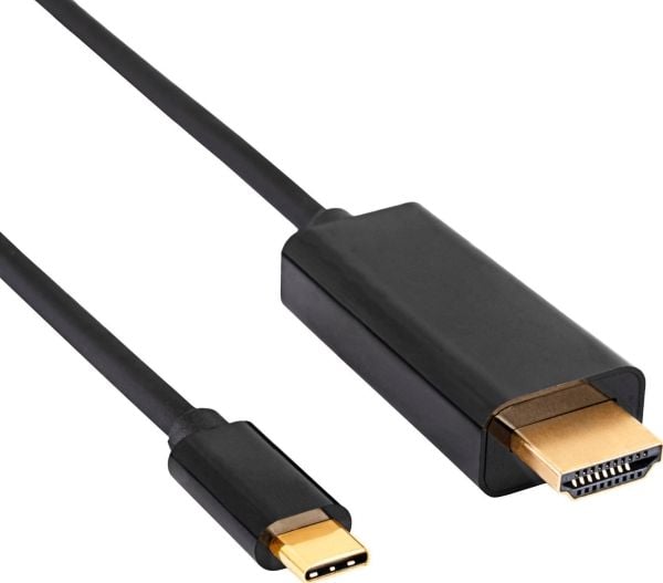 Akyga AK-AV-18, 1,8 m, USB C, HDMI Typ A (standard), Svart