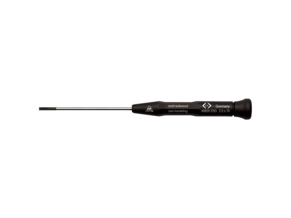 C.K. Xonic ESD slisset skrutrekker, bladbredde 3 mm, bladlengde 100 mm, DIN EN 61340-2