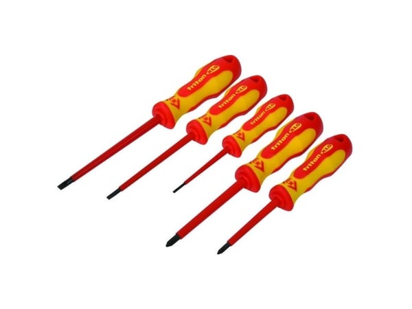 C.K Triton XLS skrutrekkeresett VDE, 5 deler (spor/kryss Phillips)