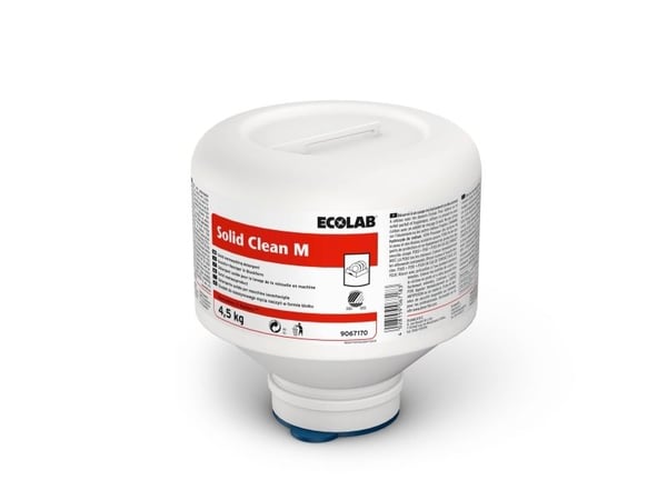 ECOLAB Solid Clean M - Vaskemiddel - patron - 4.5 kg - profesjonell - maskin klar - konsentrert (en pakke 4)
