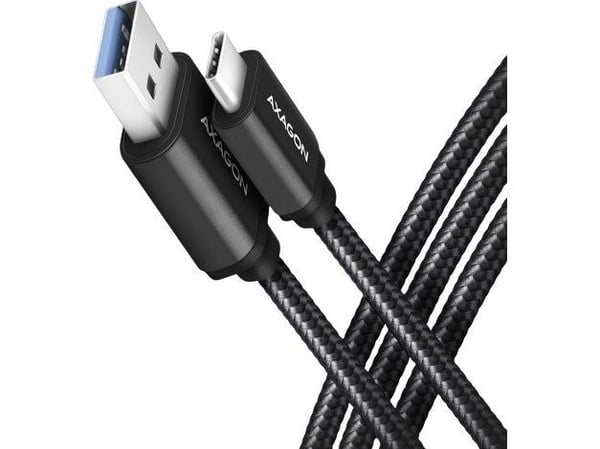 Axagon BUCM3-AM20AB, 2 m, USB C, USB A, USB 3.2 Gen 1 (3.1 Gen 1), 5 Gbit/sek., Sort