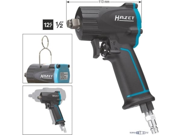 HAZET 9012M, Slagtrekker, Sort, 1/2,1/4", 10000 RPM, 1100 Nm, 610 Nm