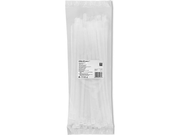 Qoltec - Nippusiteet - 30 cm - valkoinen (100 kpl pakkaus)