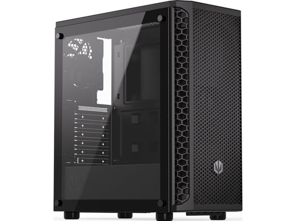 Endorfy signum 300 core - Mid tower - ATX - sidepanel med vindu (herdet glass) - ingen strømforsyning (ATX) - svart - USB/lyd