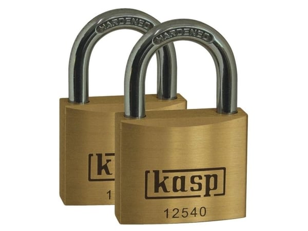 Kasp K12550D2 hengelås 50 mm identiske nøkler gul-gul lås