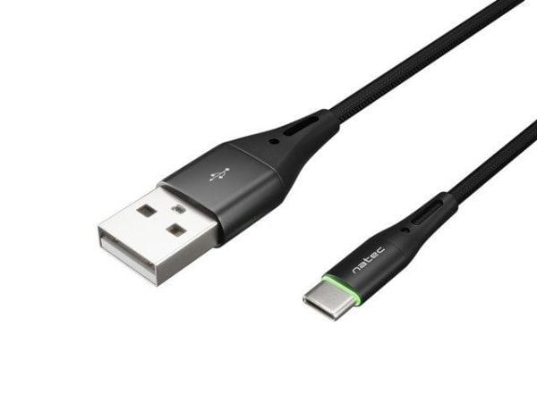 USB-kaapeli Natec USB-A - USB-C 1 m musta (NKA-1957)