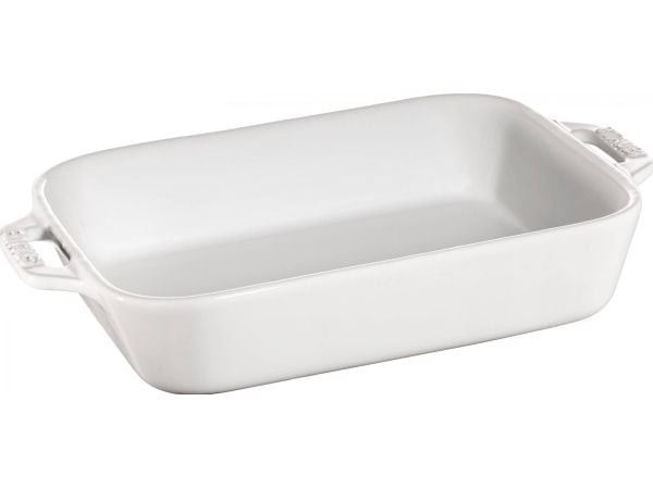 STAUB - Baketallerken - 34 x 24 cm - 4.5 L - ikke-klebende - rektangulær - ren hvit