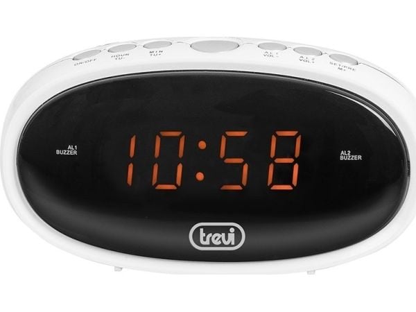 Trevi EC 880, Digital vekkerklokke, Oval, Sort, Hvit, China, LED, Rav