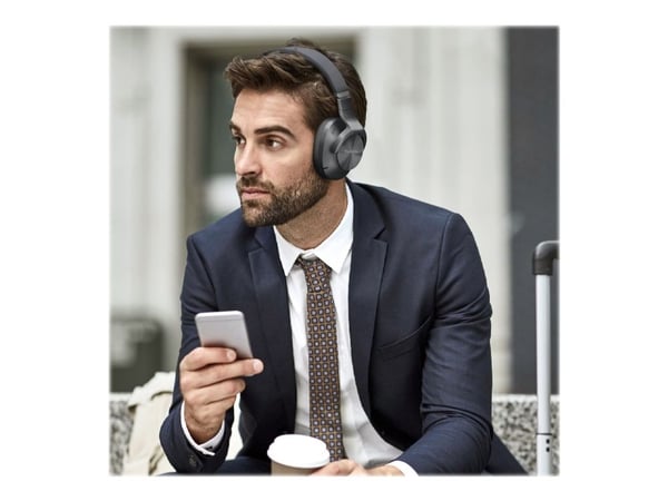 Technics EAH-A800E - Hodetelefoner med mikrofon - full størrelse - Bluetooth - trådløs, kablet - aktiv støydemping - 3,5 mm jakk - svart