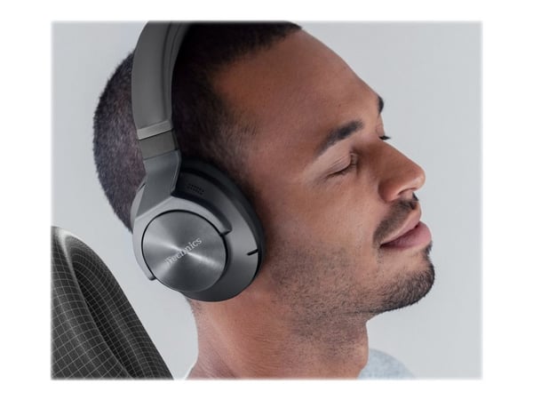 Technics EAH-A800E - Hodetelefoner med mikrofon - full størrelse - Bluetooth - trådløs, kablet - aktiv støydemping - 3,5 mm jakk - svart
