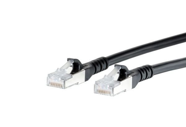 BTR NETCOM Cat6A, 1m, 1 m, Cat6a, RJ-45, RJ-45, Sort