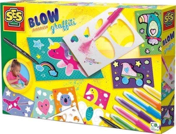 SES Creative Blow airbrush graffiti, Marker airbrush, 5 År, Multifärg