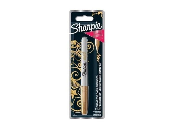 Sharpie 1986003, Gull, Fin tupp, Gull, Grå, Fint, Keramisk, Stoff, Glass, Lær, Metall, Papir, Stein, Tre, 1 stykker