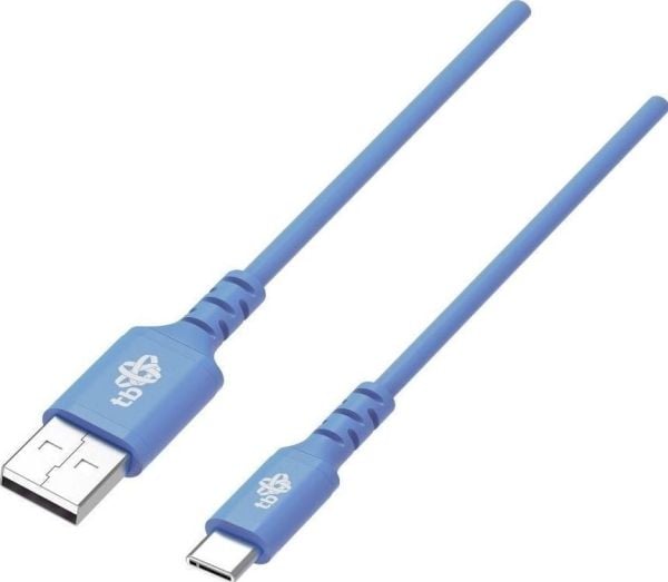 USB-USB C 1m silikoninen sininen pikalatauskaapeli (sininen)
