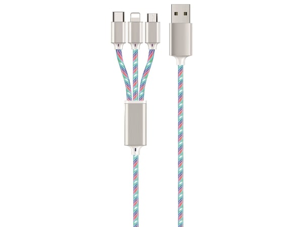 2GO 797316 USB-kabel 1,5 m USB B USB C/Micro-USB B/Lightning Flerfarget (797316)