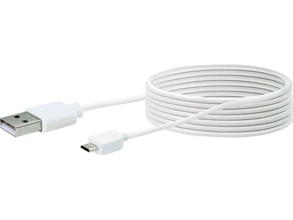 Schwaiger LK200M532, 2 m, USB A, Micro-USB A, USB 2.0, Hankjønn/hankjønn, Hvit