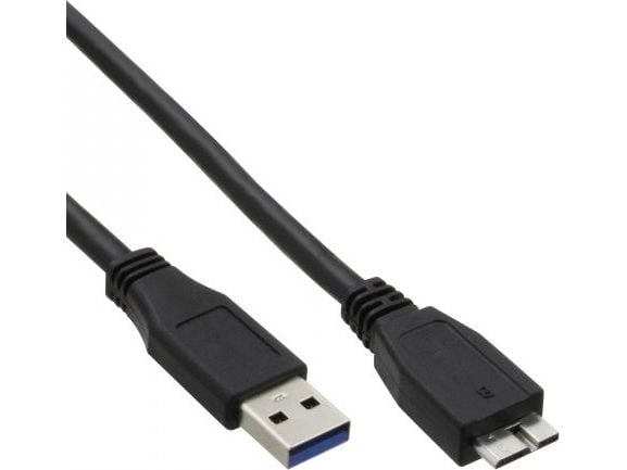 InLine 4043718153824, 3 m, USB A, Micro-USB B, USB 3.2 Gen 1 (3.1 Gen 1), Hankjønn/hankjønn, Svart