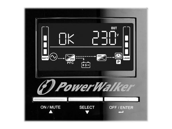 PowerWalker VI 1100 CW FR - UPS - AC 162 - 290 V - 770 Watt - 1100 VA - 7 At - RS-232, USB - lähtöliittimet: 3