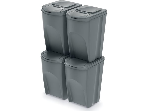 Prosperplast Sortibox jäteastia lajitteluun 4 x 35L harmaa (IKWB35S4-405U)