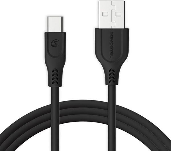 Somostel USB-A - USB-C 1 m USB-kaapeli Musta (25712)