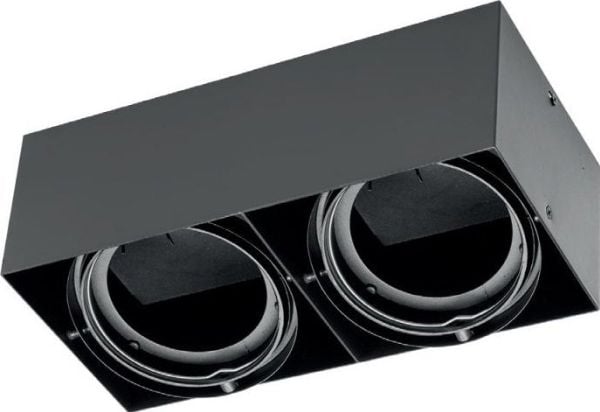 GTV takspot dobbel IP20 svart/svart PIREO N OP-PIREN2-20