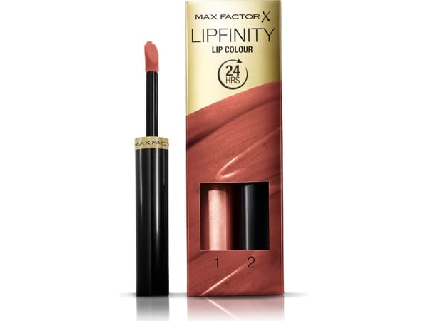 Max Factor Lipfinity Lip Colour, Rød, Spicy, 1 farger, Farging, Fuktighets krem, Shine (lys), Væske