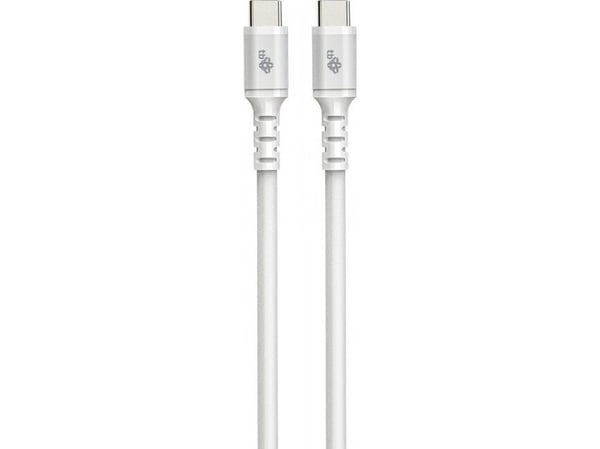USB C - USB C-kaapeli 1 m. silikoni valkoinen