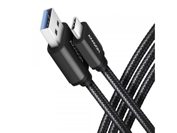 Axagon BUCM3-AM20AB, 2 m, USB C, USB A, USB 3.2 Gen 1 (3.1 Gen 1), 5 Gbit/sek., Sort