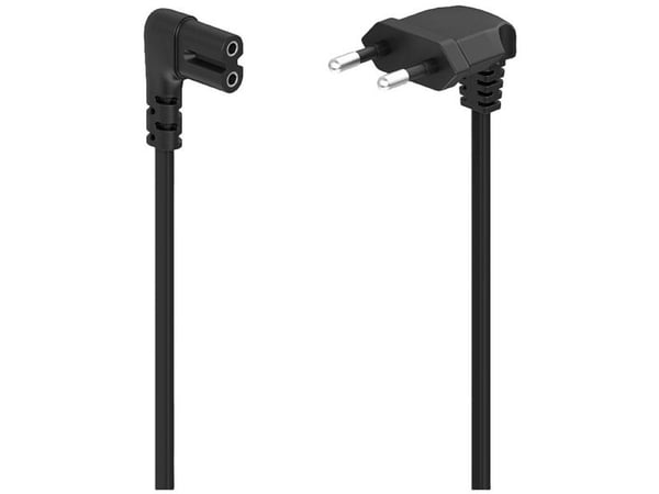 Hama - Strømkabel - 2-pæl vinklet til power IEC 60320 C7 vinklet - 2,5 A - 1,5 m - lajittelu