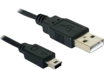 DeLOCK USB 2.0-A / USB mini-B 5pin - 0.70m, 0,70 m, USB A, Mini-USB B, Uros/uros, Musta