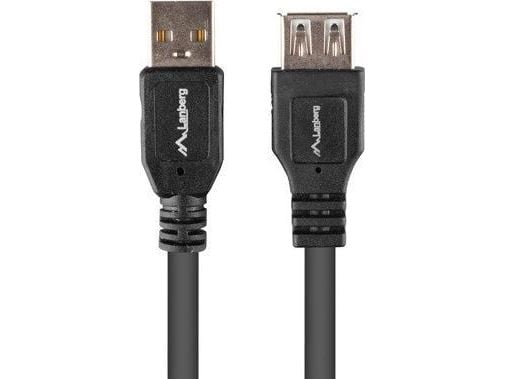 LAAJENTAJA USB-A M/F 2.0 1M MUSTA LAATIKKO LANBERG