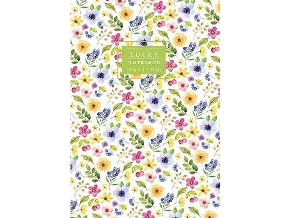 Fresh dekorativ skrivbok 64 sidor, linjer, blommor (grön) |