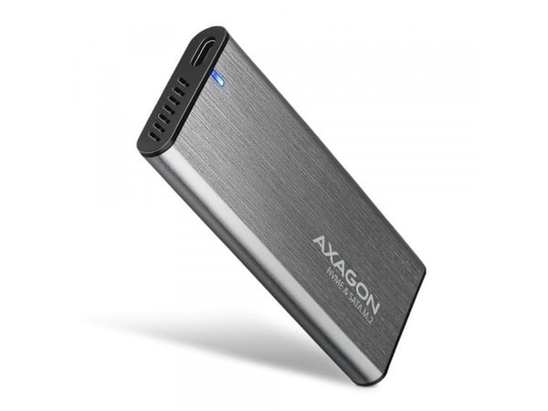 AXAGON EEM2-SG2 RAW BOX eksternt kabinett for M.2 SSD-er USB-C 3.2 Gen 2 - sølv
