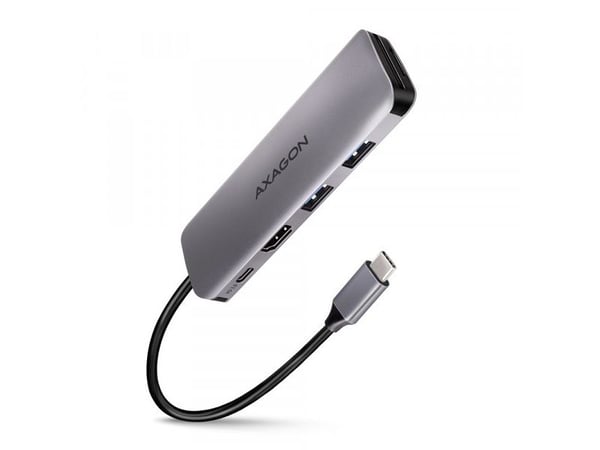 AXAGON HMC-5 - Dokkingstasjon - for skrivebord, bærbar, smarttelefon, bærbar - USB-C 3.2 Gen 1 / USB 3.0 / Thunderbolt 3 - HDMI