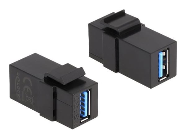 Delock - Modulinnlegg - USB 3.0 Type A - svart