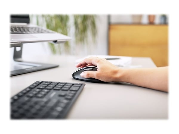 CHERRY DW 9500 SLIM - Tastatur- og mussett - trådløs - 2.4 GHz, Bluetooth 4.0 - QWERTY - Storbritannia - tastsvitsj: CHERRY SX - grå, svart - plast...