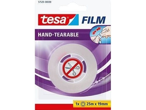 TESA 57520, 25 m, läpinäkyvä, polypropyleeni (PP), 19 mm, läpipainopakkaus, 1 kpl