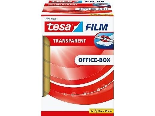 TESA 57379, 66 m, Läpinäkyvä, 25 mm, 6 kpl