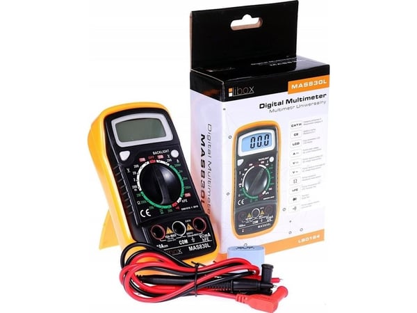 Libox multimeter, multimeter MAS830L LB0164, 3,5 cifre, batteri, 9V, alkalisk, 9 V, 138 mm