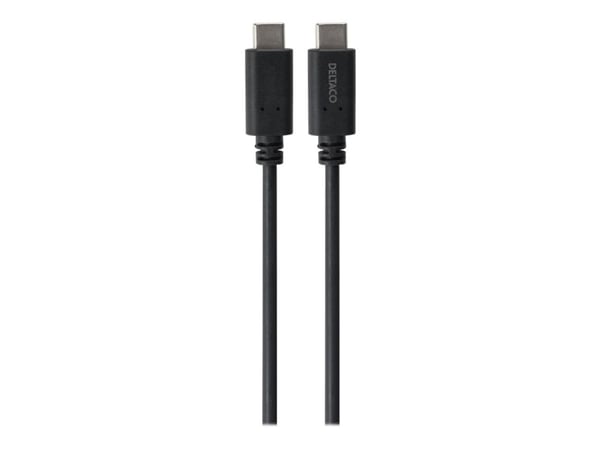 DELTACO - USB-kabel - 24 pin USB-C (hann) til 24 pin USB-C (hann) - USB 3.1 Gen 2 - 1 m - USB Power Delivery (5 A, 100 W) - svart