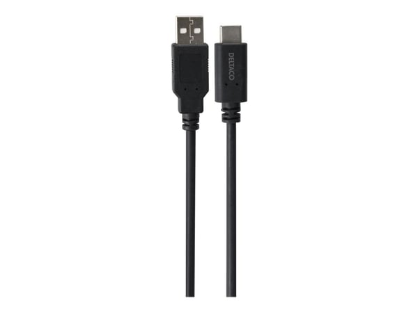 DELTACO - USB-kabel - 24 pin USB-C (hann) til USB (hann) - USB 2.0 - 3 m - USB Power Delivery (10W) - svart