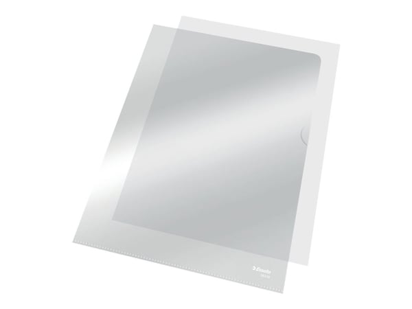 Esselte - L-formet mappe - for A4 (210 x 297 mm) - gjennomsiktig (en pakke 100)