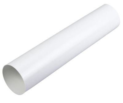 Duka rundt ventilationsrør - PVC, Hvid, Ø100X500 mm