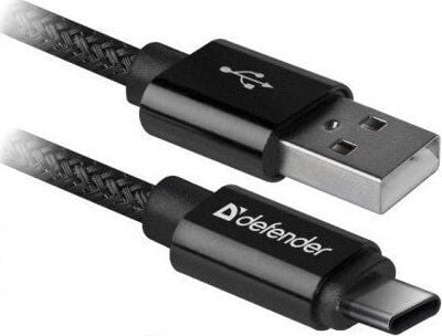 USB-kabel Defender USB-A til Lightning 1 m svart (87808)