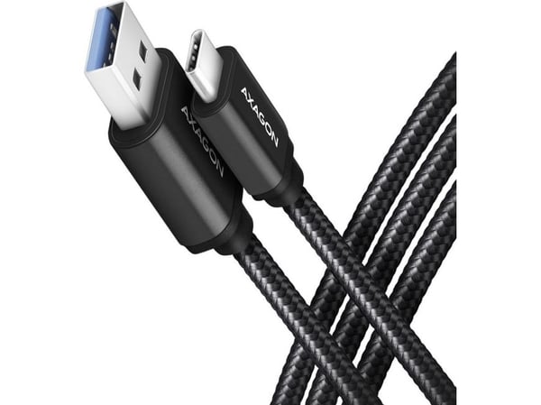 Axagon BUCM3-AM10AB, 1 m, USB C, USB A, USB 3.2 Gen 1 (3.1 Gen 1), 5 Gbit/sek., Sort