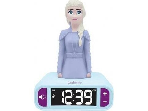 Vækkeur med natlys 3D-design Frozen Elsa og lydeffekter