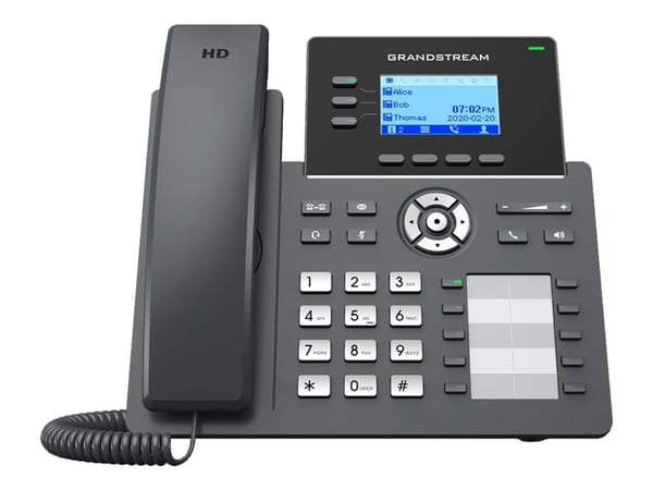 Grandstream GRP2604P - VoIP-telefon - 5-veis anropskapasitet - SIP, RTCP, RTP, SRTP, RTCP-XR - 3 linjer