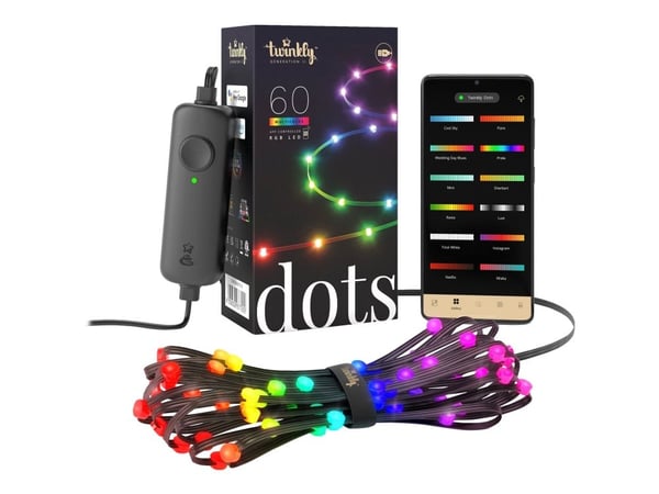 Twinkly Dots TWD060STP-B - Stringlys - LED - 6 W - klasse G - 16 millioner farger - svart